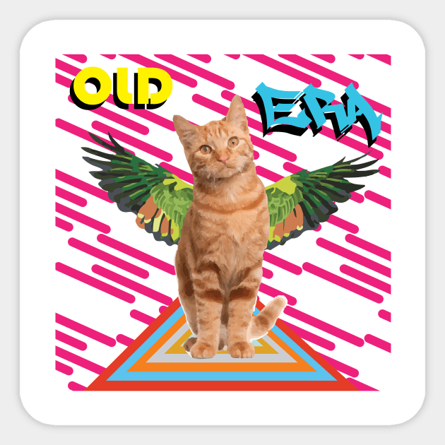 Cat Winged Old Era - Zine Culture Sticker by Promaxx